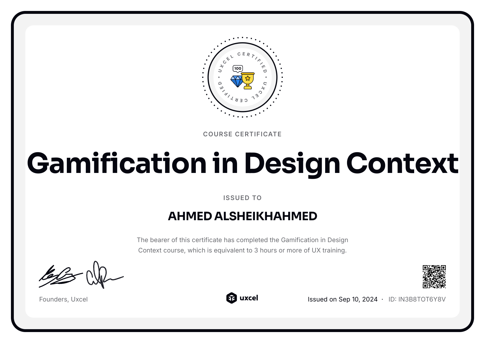 AHMED ALSHEIKHAHMED's certificate